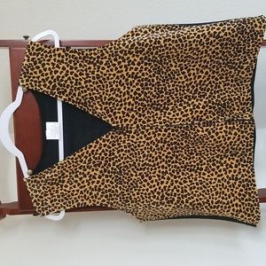 V Neck Leopard printed Vest